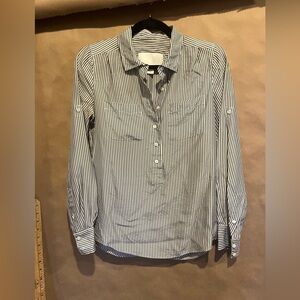 J.Crew collection hundred percent silk striped blouse size 0 work business